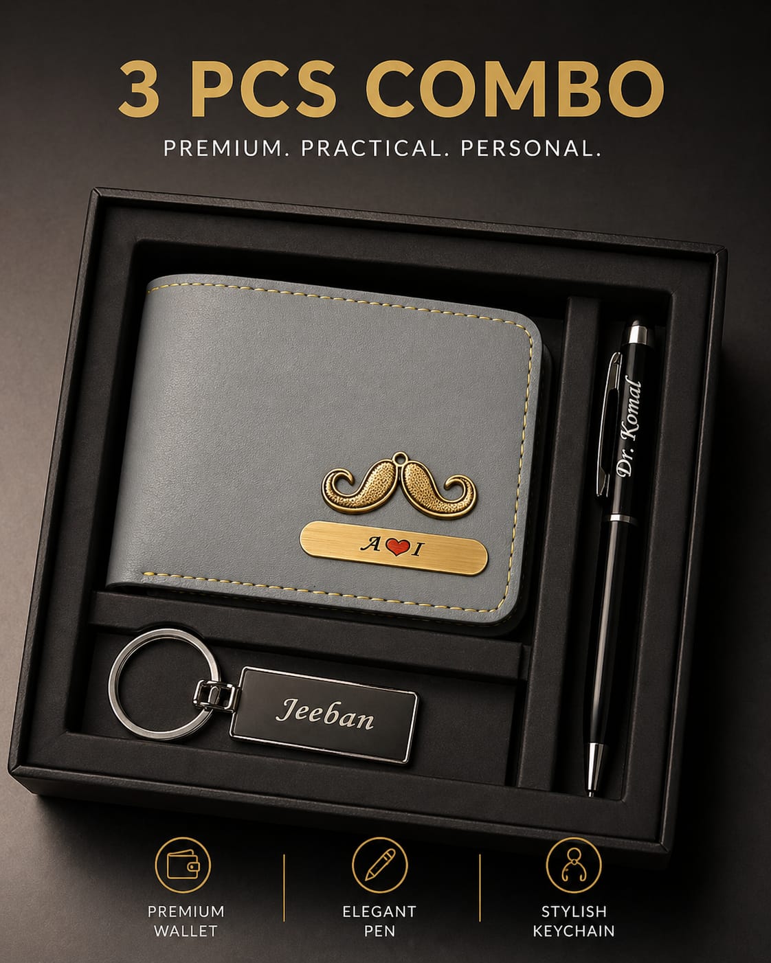 Premium 3 PCS Gift Combo  - Personalised Gift for Him