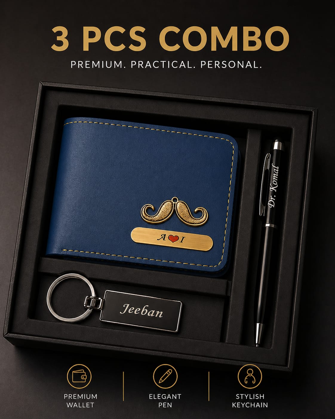 Premium 3 PCS Gift Combo  - Personalised Gift for Him
