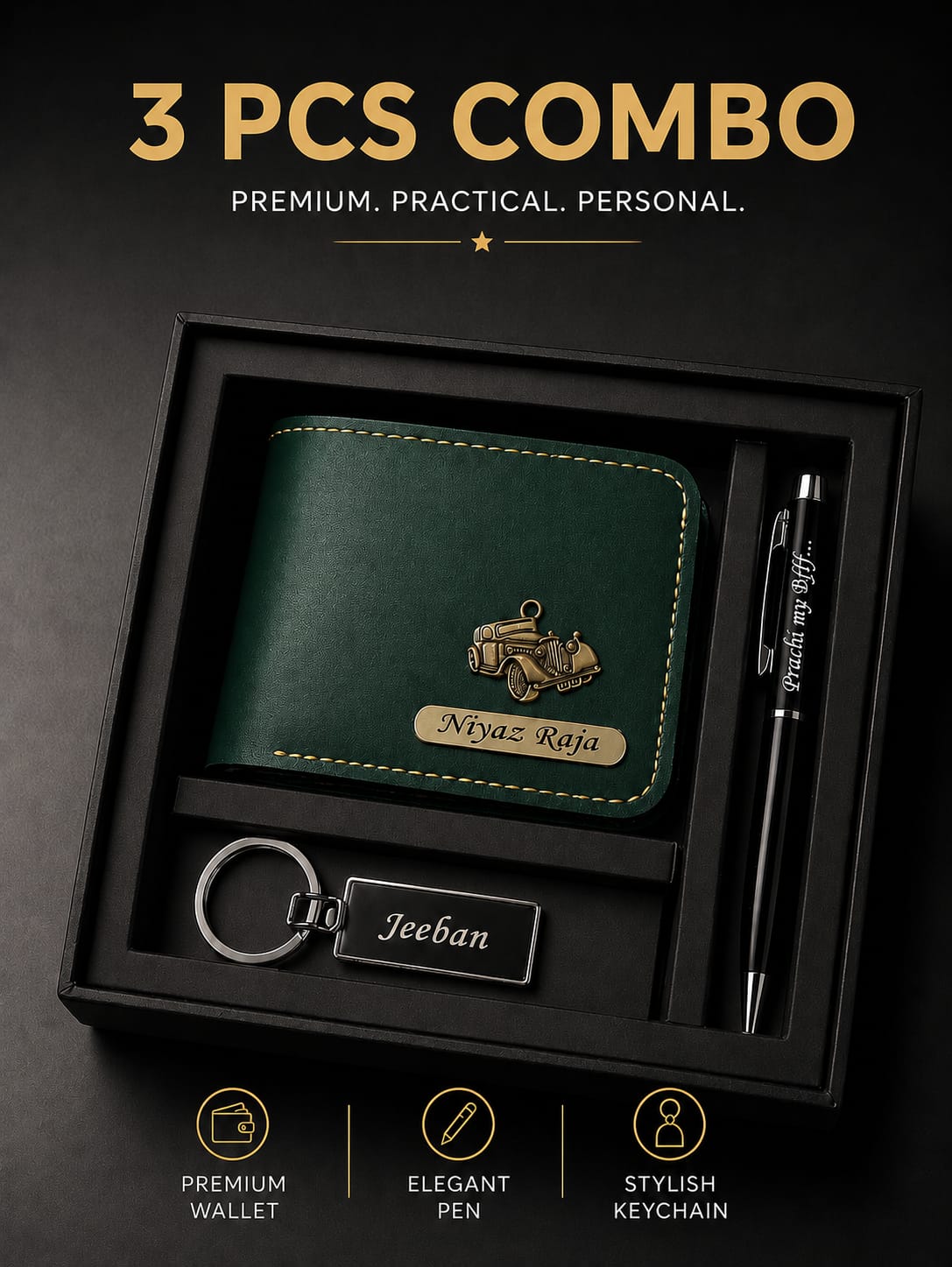 Premium 3 PCS Gift Combo  - Personalised Gift for Him
