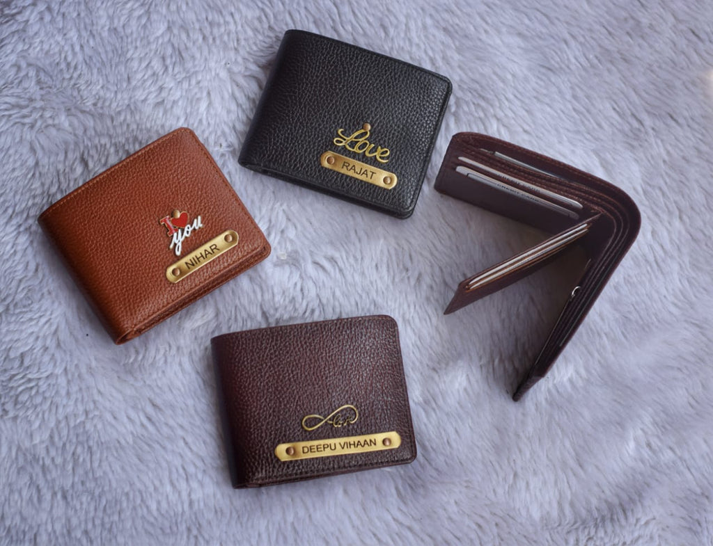 Personalised Textured Leather Wallet for Men