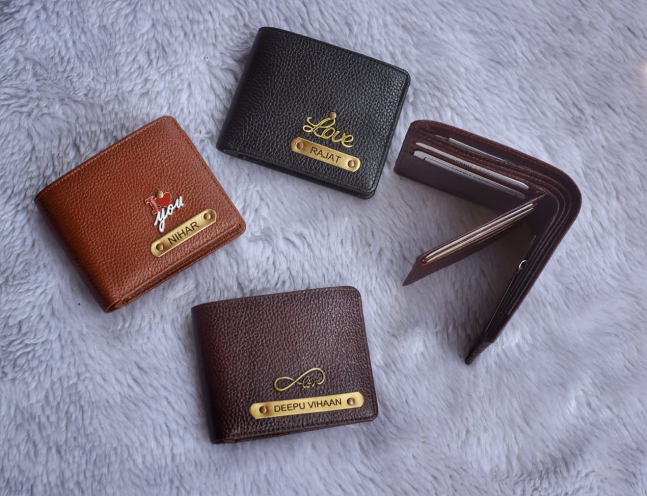 Personalised Textured Leather Wallet for Men