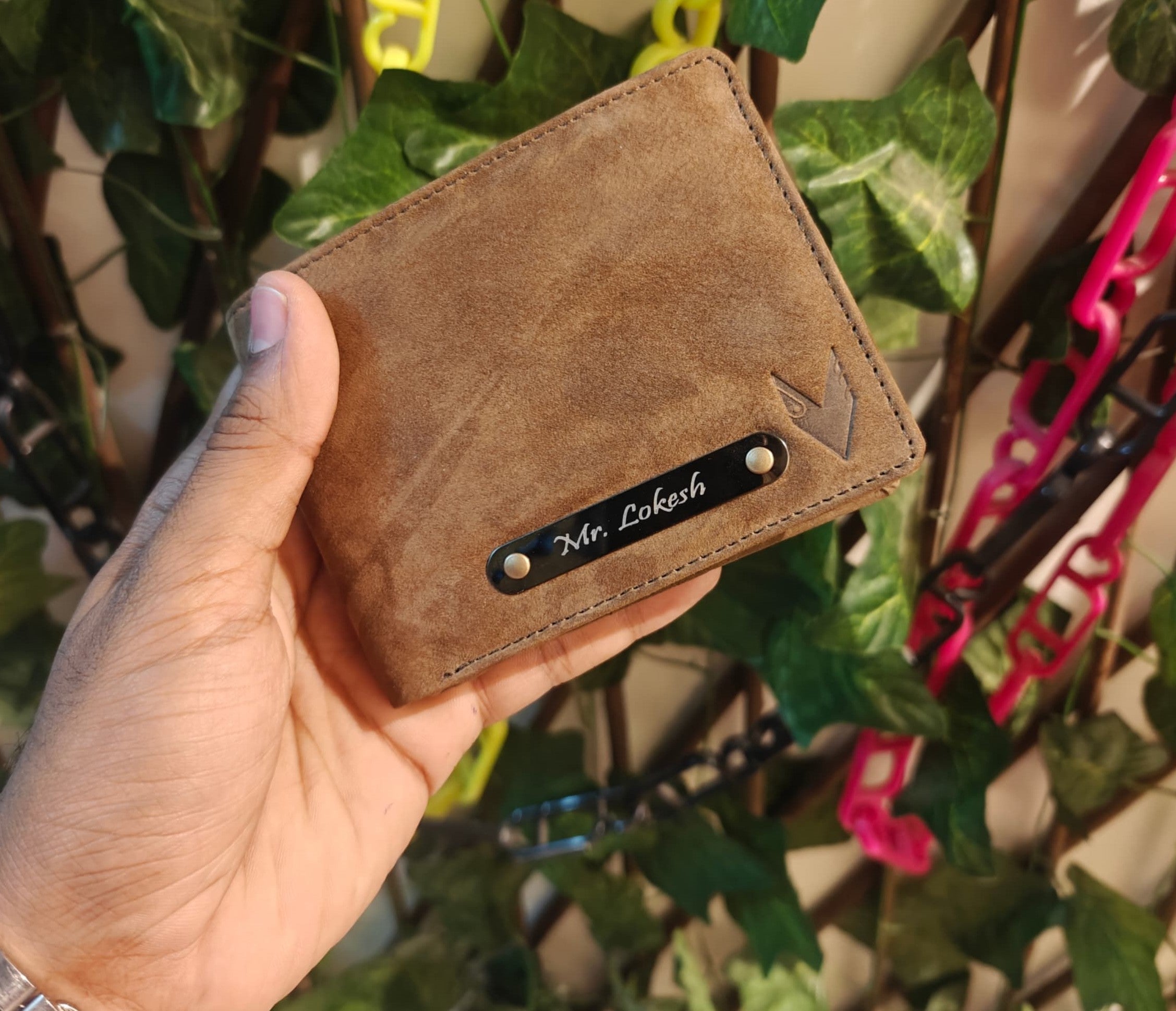 Personalised Velvet Wallet - Pure Leather