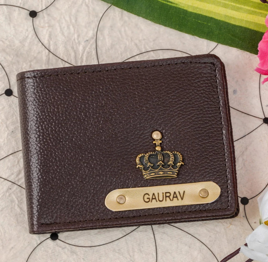 Personalised Textured Leather Wallet for Men