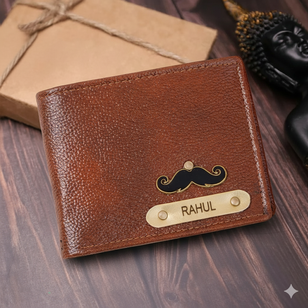 Personalised Textured Leather Wallet for Men