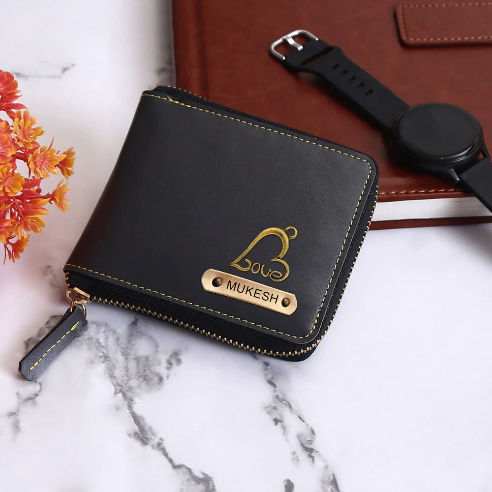 Personalised Zipper Wallet for Men