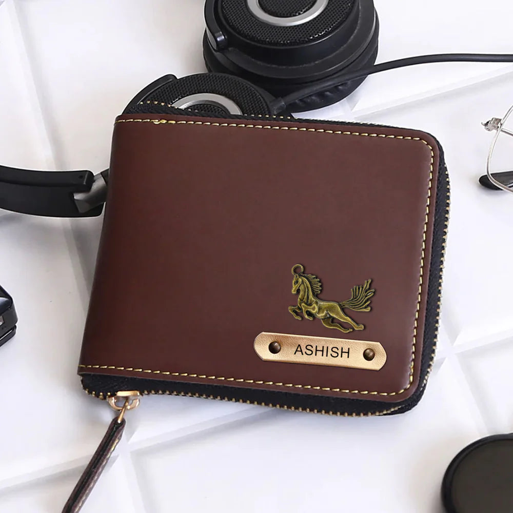 Personalised Zipper Wallet for Men