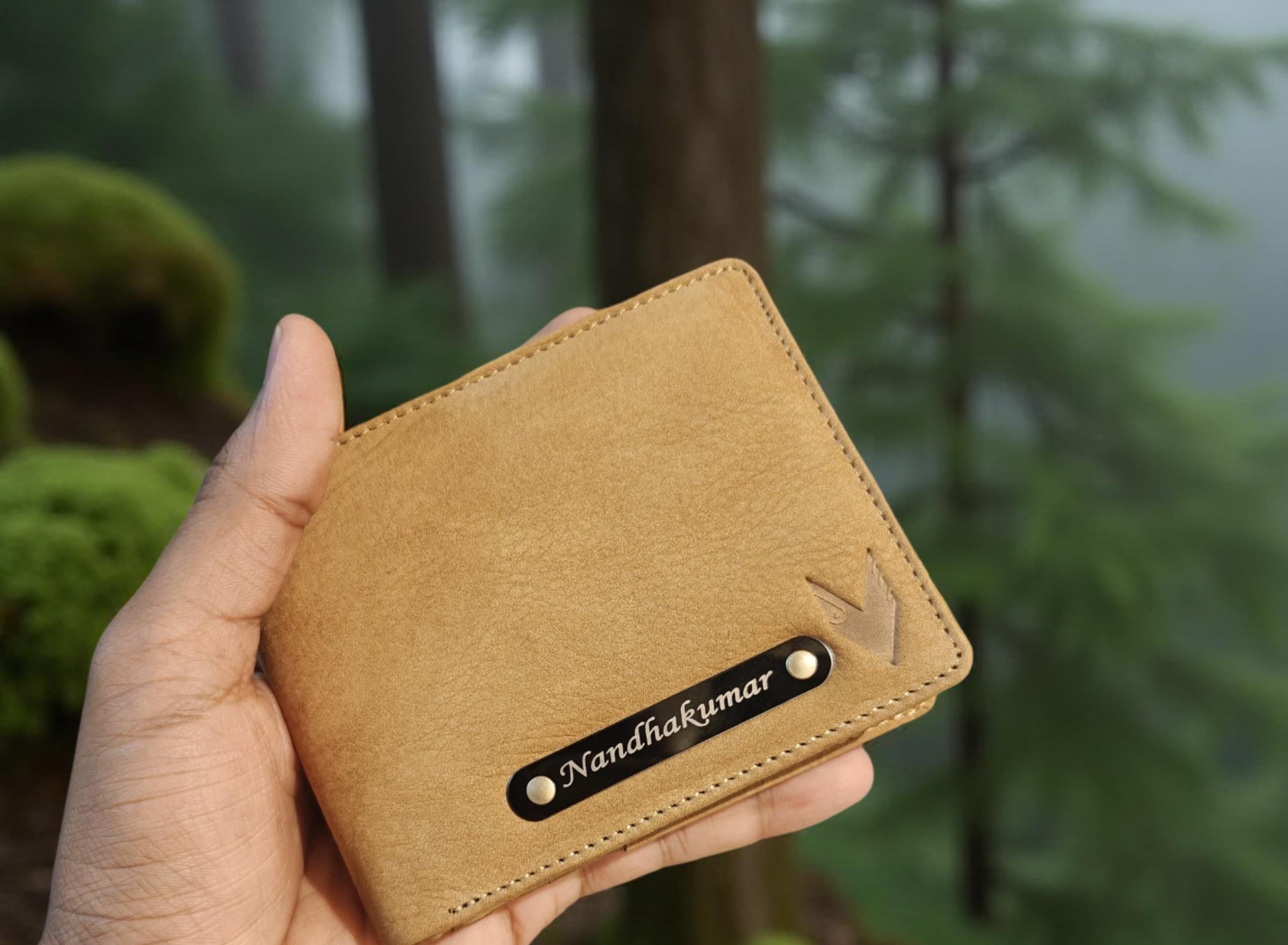 Personalised Velvet Wallet - Pure Leather