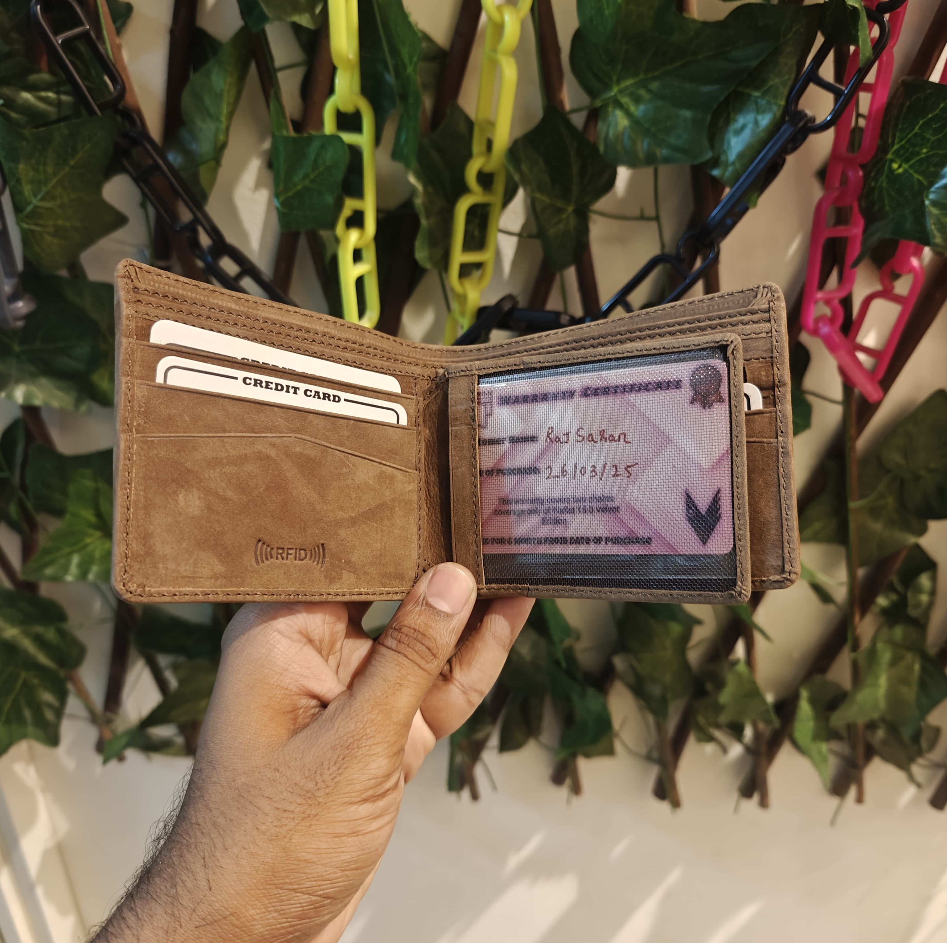 Personalised Velvet Wallet - Pure Leather