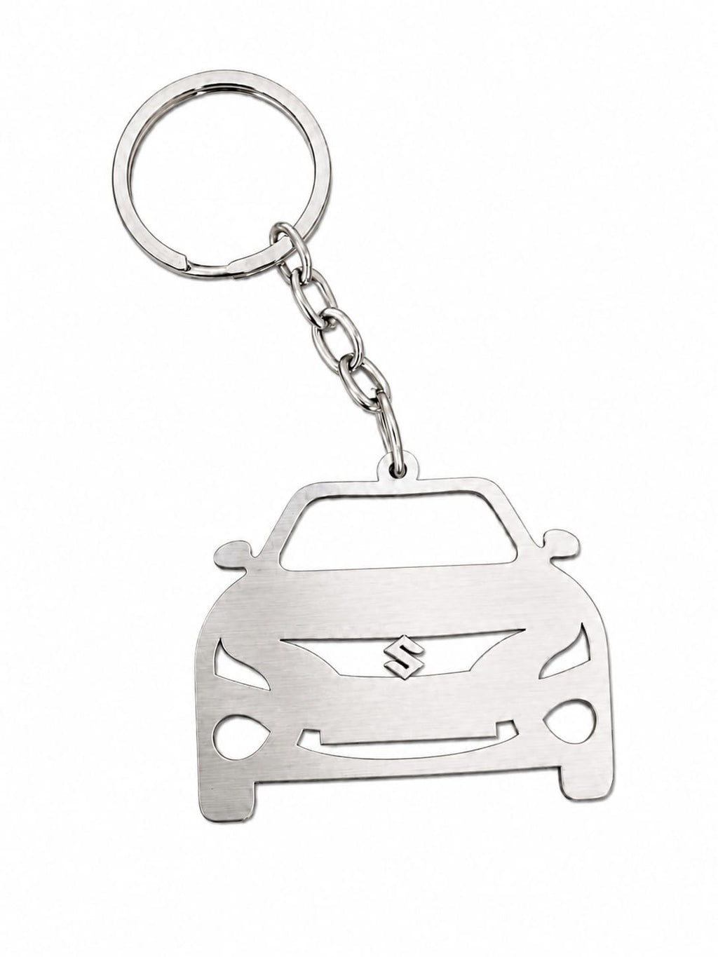 Personalized Stainless Steel Car Keychain with Name & Vehicle Number