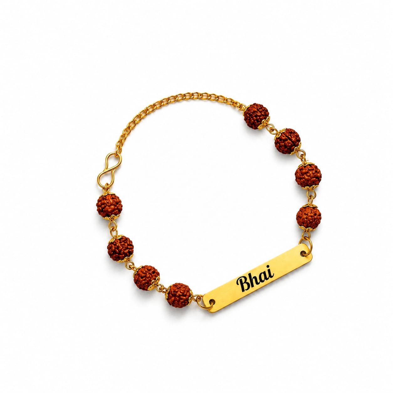 Personalized Rudraksha Rakhi with Custom Name Plate for Brother| Raksha Bandhan Special