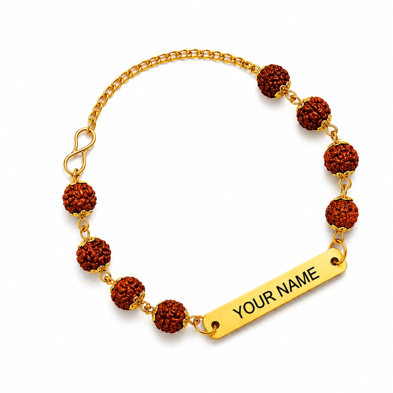 Personalized Rudraksha Rakhi with Custom Name Plate for Brother| Raksha Bandhan Special
