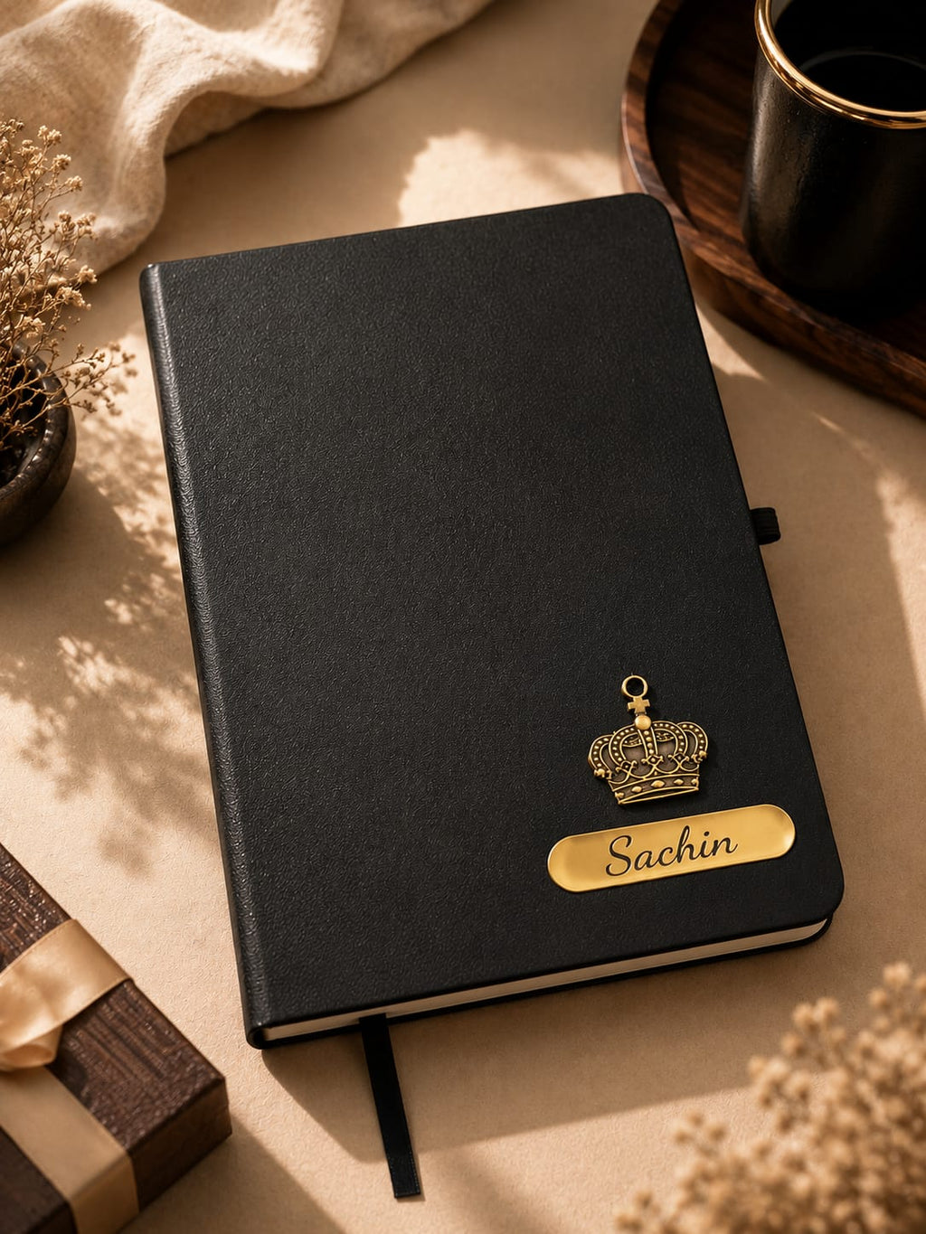 Personalized Premium PU Leather Diary with Custom Name Plate | 200 Ruled Pages | Gift for Men & Women