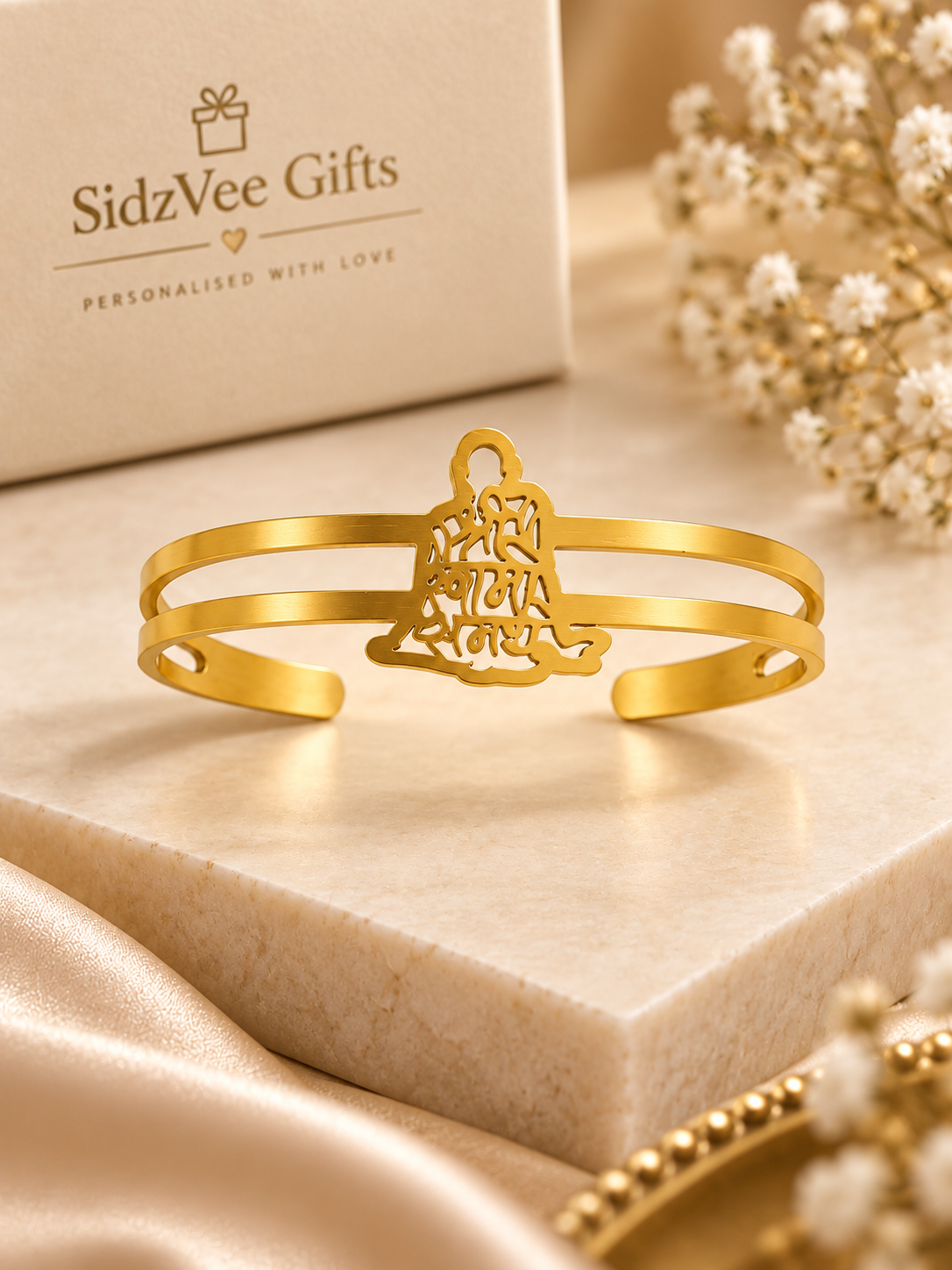 Shree Swami Samarth Golden Kada | Premium Spiritual Bracelet for Men & Women