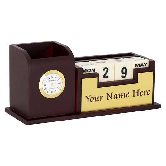 Desk Organizer Pen Stand with Calendar