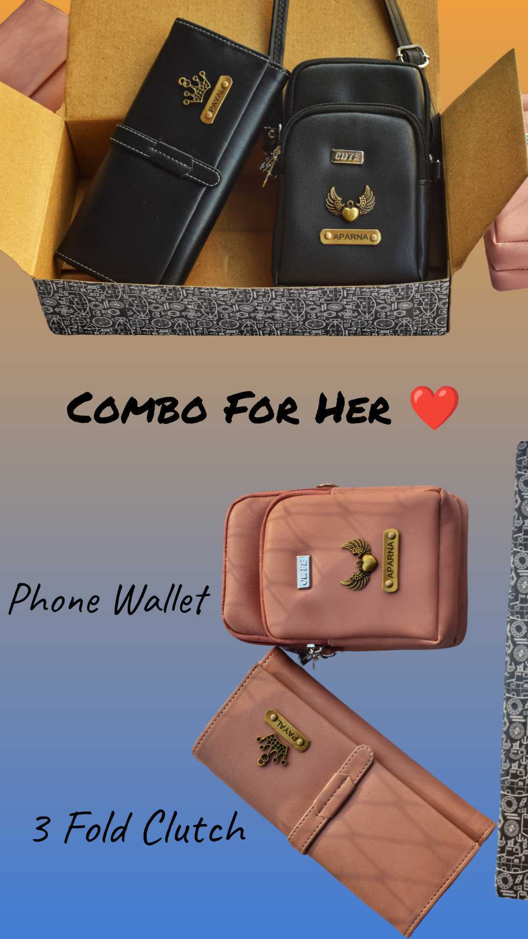 Ladies Clutch 3 fold 4.0  and Phone Wallet